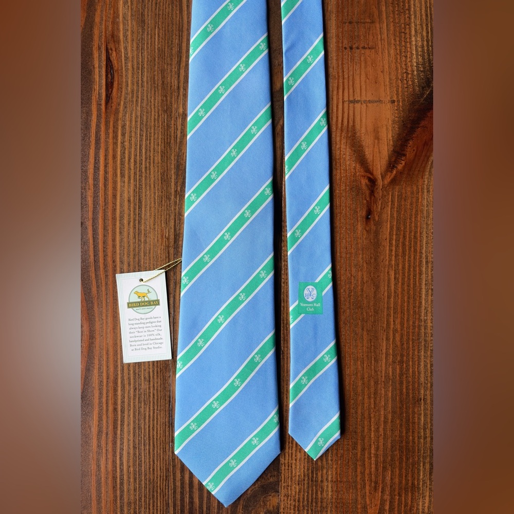 Yeamans Hall Club YHC Bird Dog Bay Silk Tie Charleston SC Hand Made Necktie